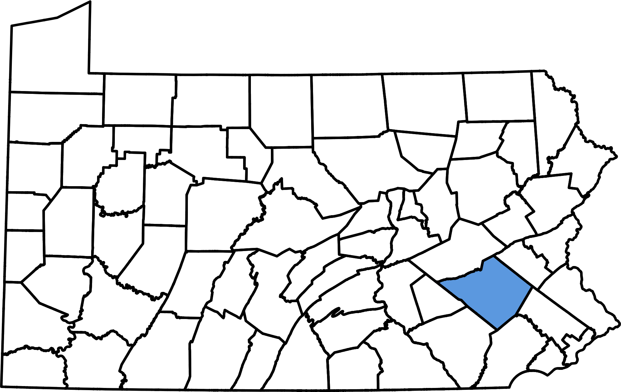 Map of Berks County highlighting the service area of Synergy Power Systems - installation professionals of EV charging stations and whole house generators